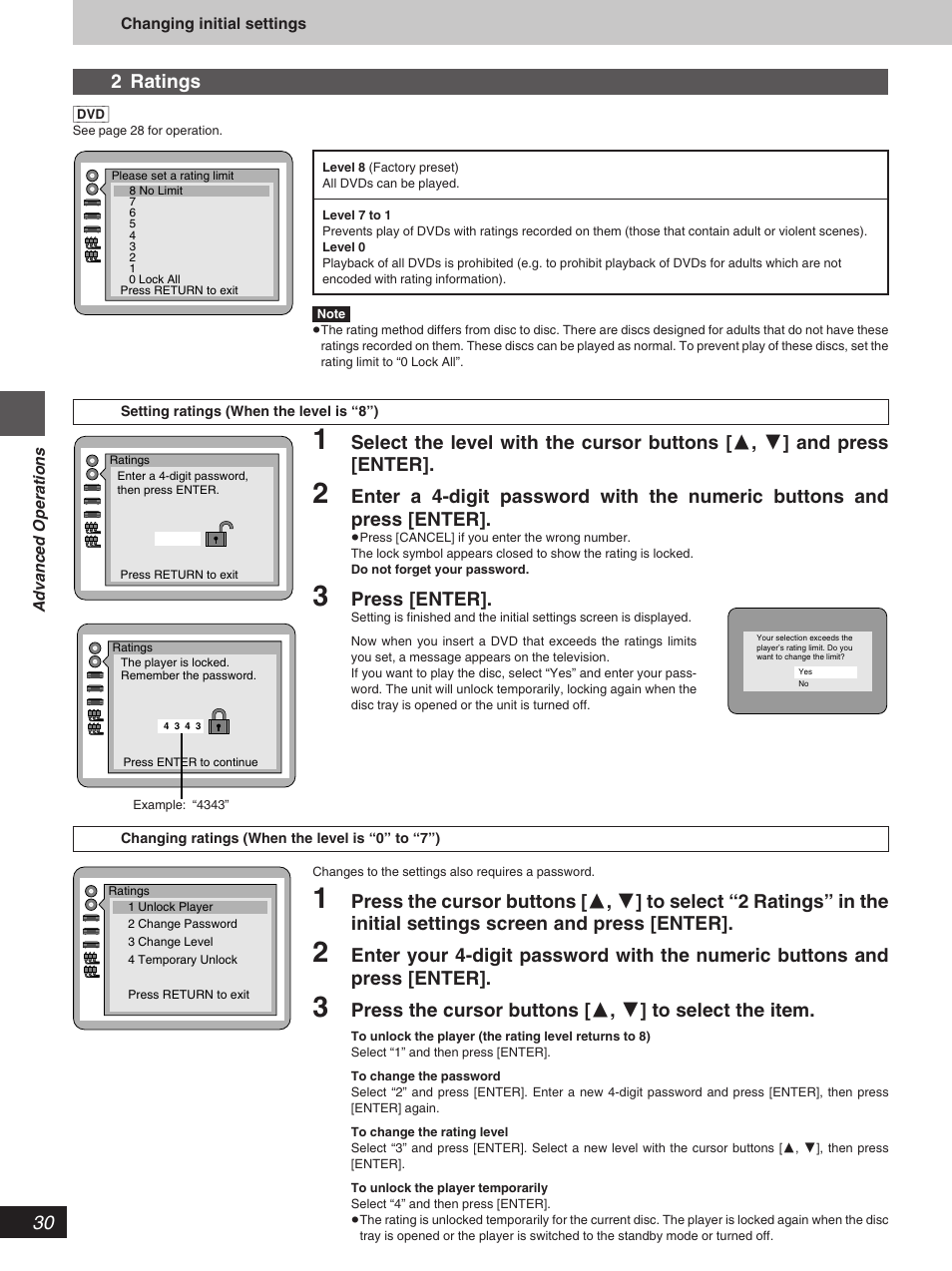 2 ratings, Press [enter | Yamaha DVD-S796 User Manual | Page 30 / 40