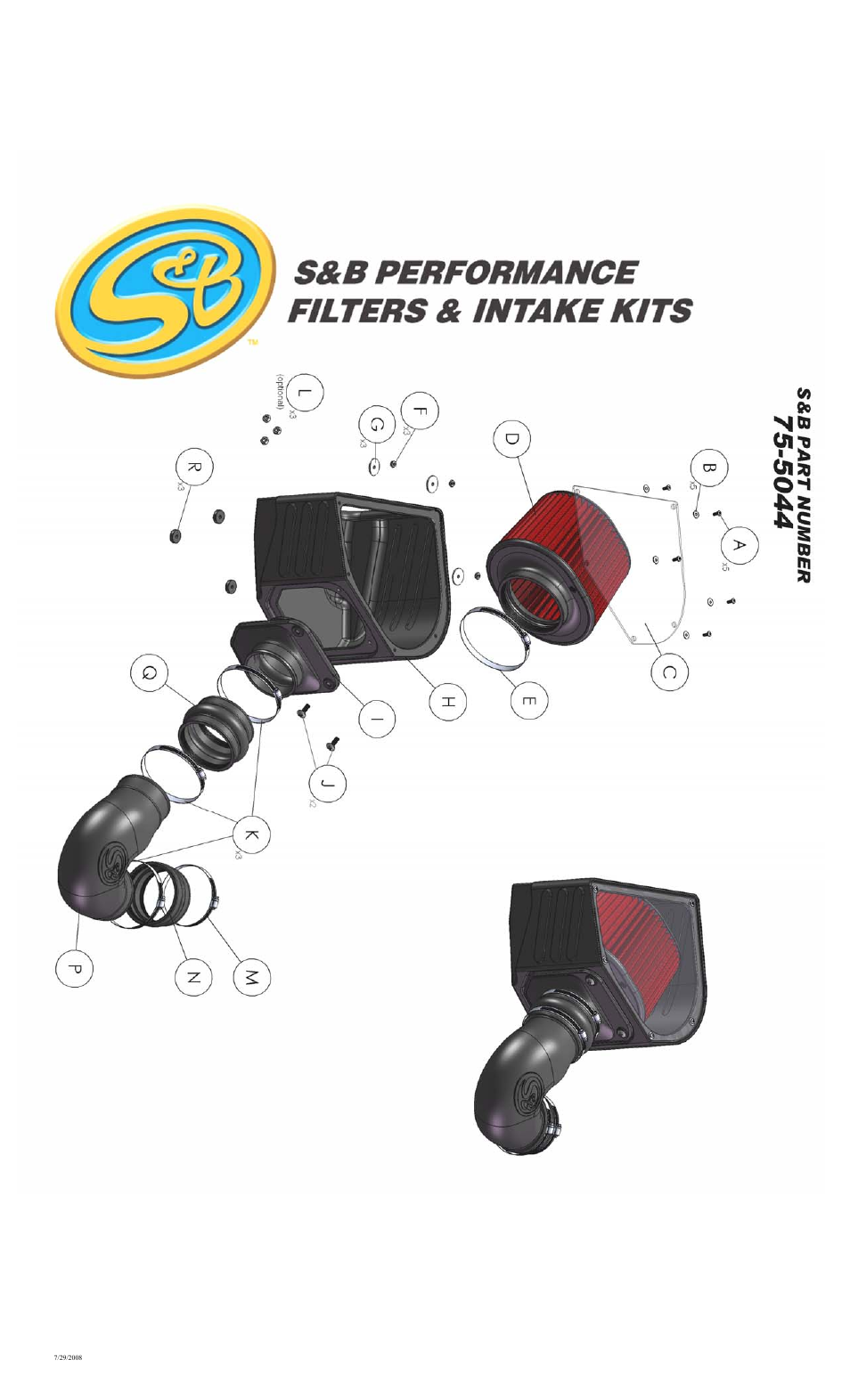 S&B Filters Cold Air Intake Kit - Cotton Filter 75-5044 User Manual | Page 3 / 3