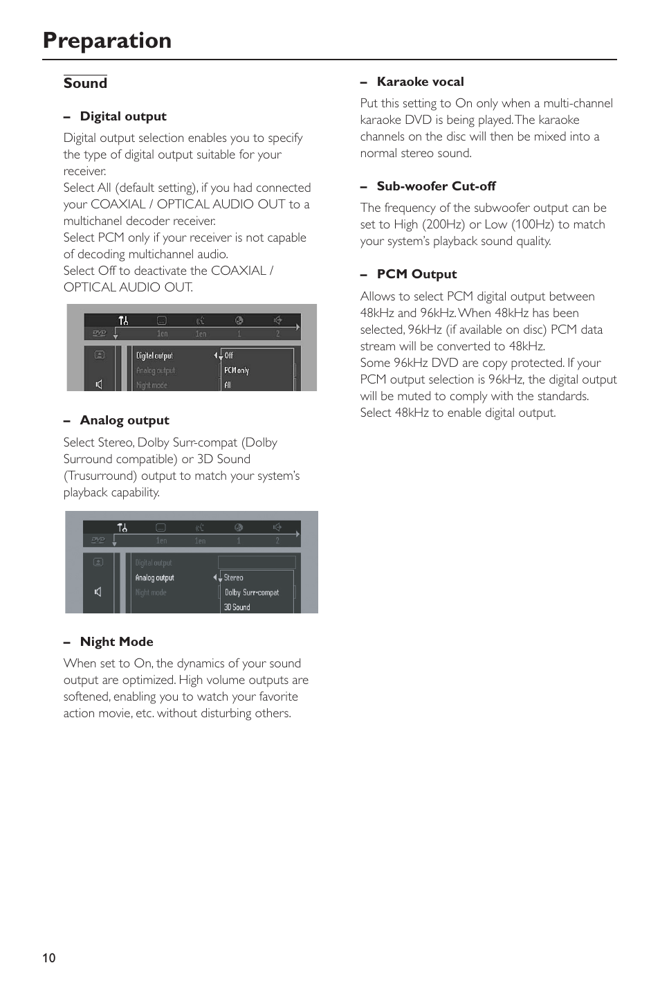 Preparation | Yamaha DVD-S530 User Manual | Page 14 / 27