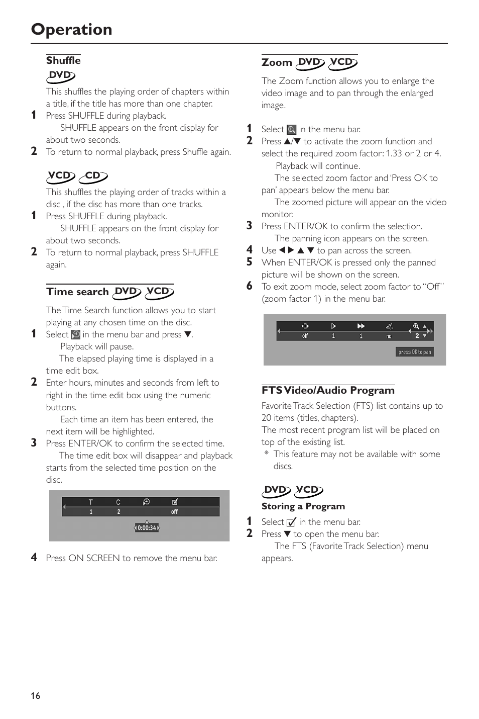 Operation | Yamaha DVD-S530 User Manual | Page 20 / 27