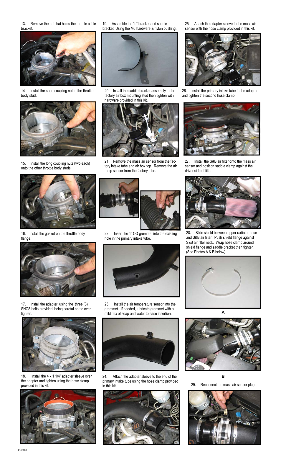 S&B Filters Cold Air Intake Kit - Cotton Filter 75-3017-2 User Manual | Page 2 / 3