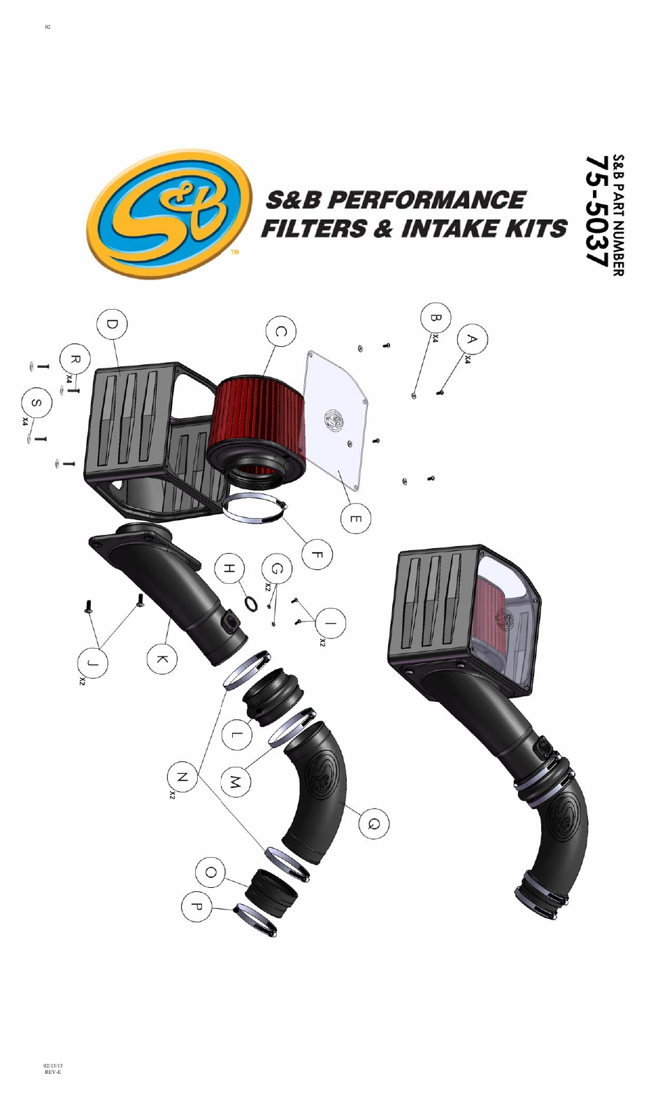 S&B Filters Cold Air Intake Kit - Cotton Filter 75-5037 User Manual | Page 3 / 3