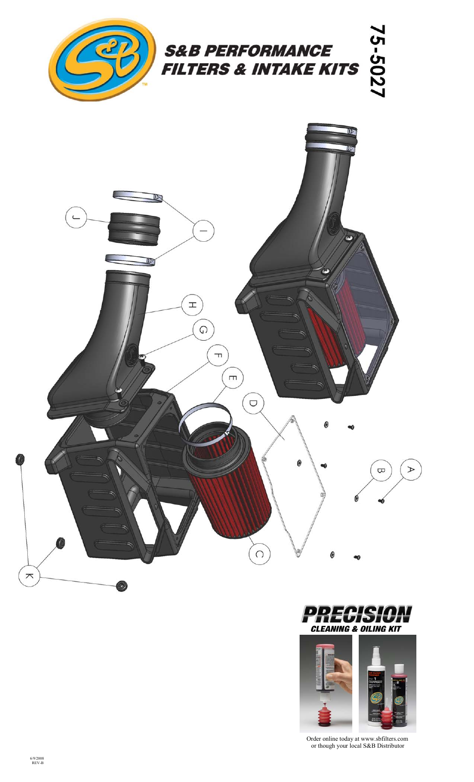 S&B Filters Cold Air Intake Kit - Cotton Filter 75-5027 User Manual | Page 3 / 3