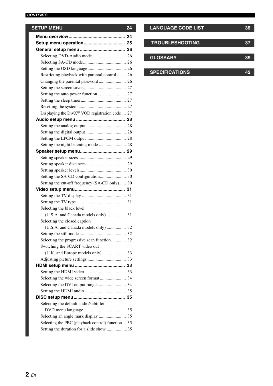 Yamaha DVD-S1700 User Manual | Page 6 / 47
