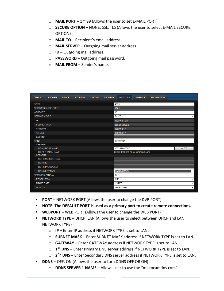 6. network | Vonnic VVRHD1620M 16CH HD-SDI 1080P High Resolution DVR (Hard Drive Not Included) User Manual | Page 62 / 96