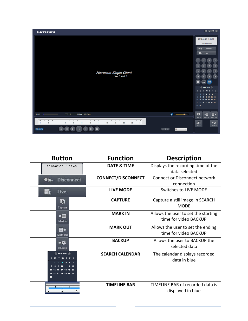 4. search mode, Button function description | Vonnic VVRHD1620M 16CH HD-SDI 1080P High Resolution DVR (Hard Drive Not Included) User Manual | Page 69 / 96