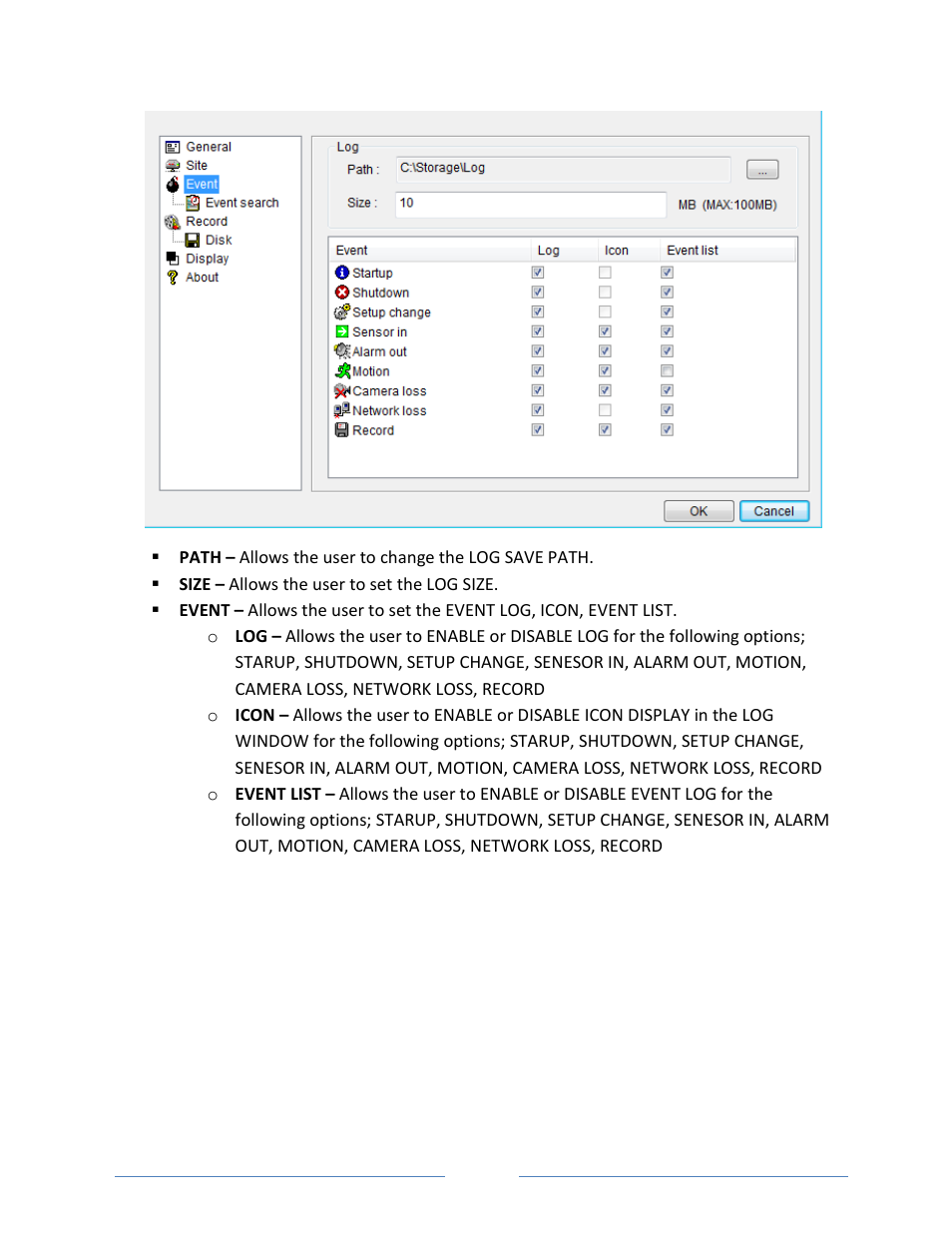 6-3. event | Vonnic VVRHD1620M 16CH HD-SDI 1080P High Resolution DVR (Hard Drive Not Included) User Manual | Page 76 / 96