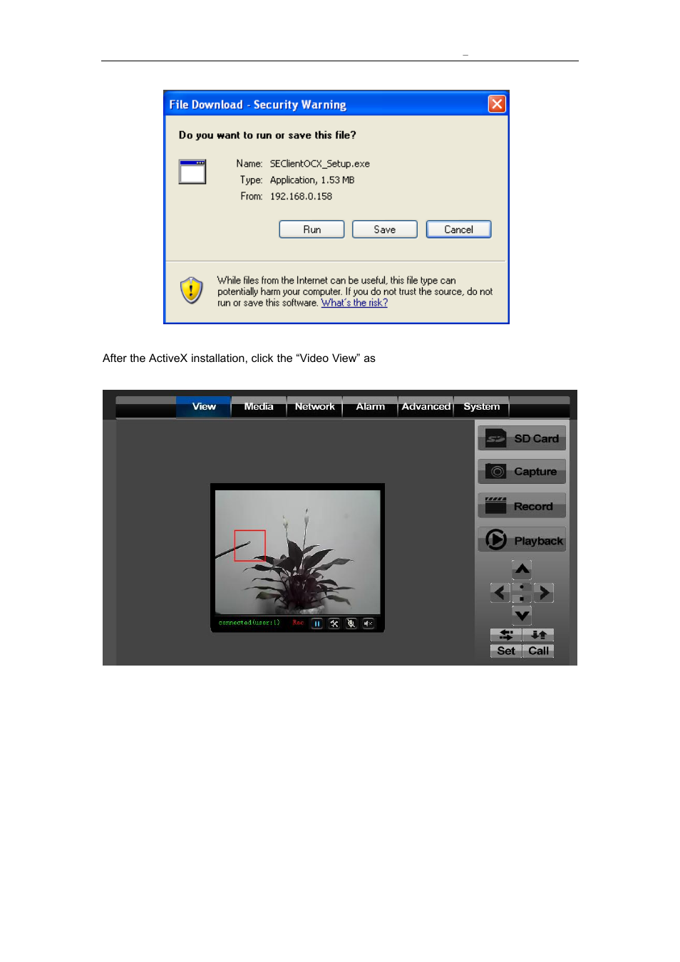 Menu column, Video displaying area | Vonnic C909IP H.264 Wireless 802.11b_g_n IP Network Camera User Manual | Page 11 / 31