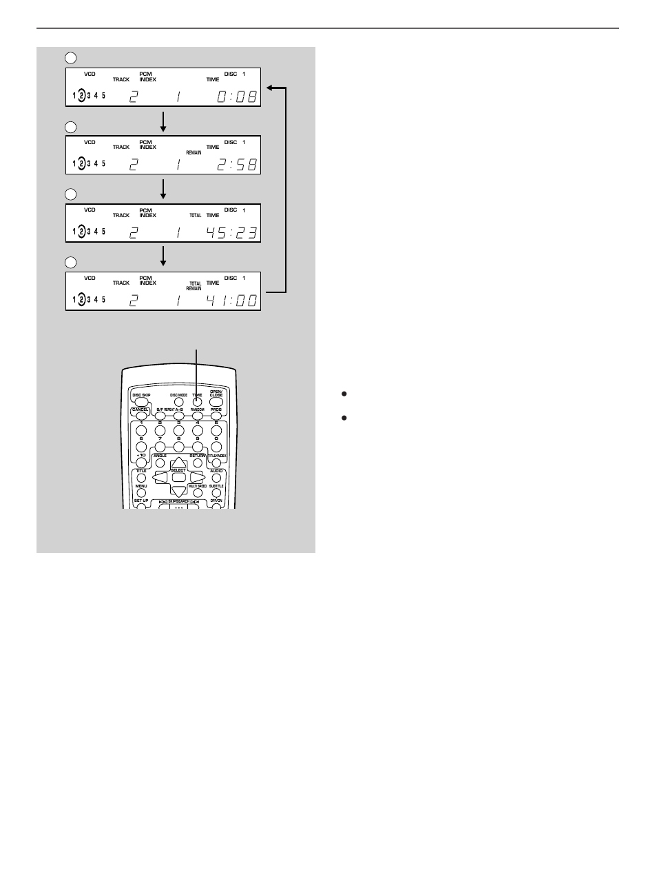 For video cds/cds, Displaying various information, Time | Yamaha DVD-C900 User Manual | Page 32 / 74