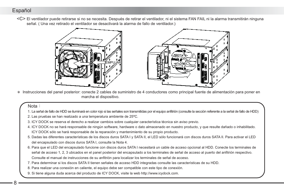 ICY DOCK MB674SPF-B User Manual | Page 9 / 14