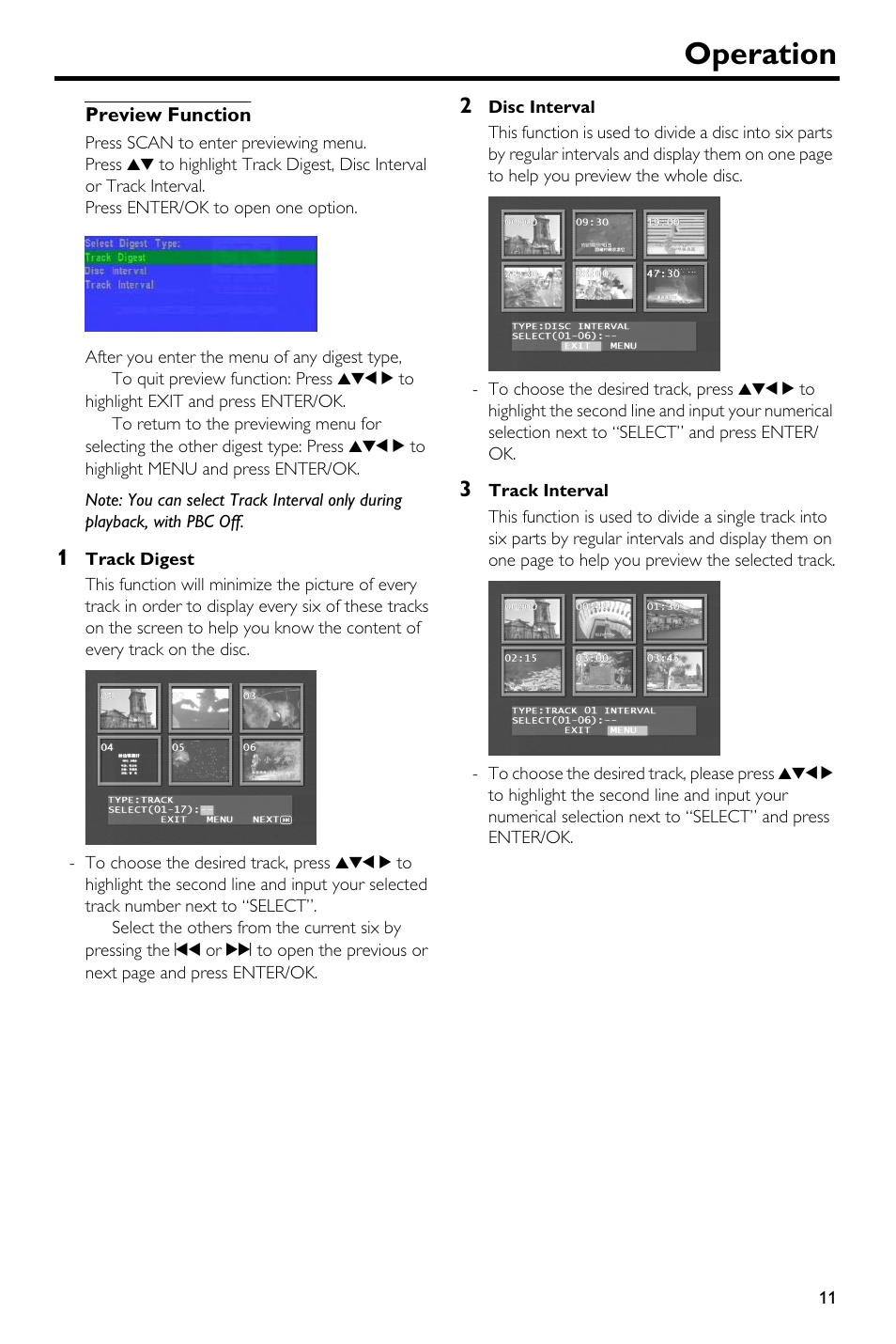 Preview function, Operation | Yamaha DVD-S540 User Manual | Page 15 / 30