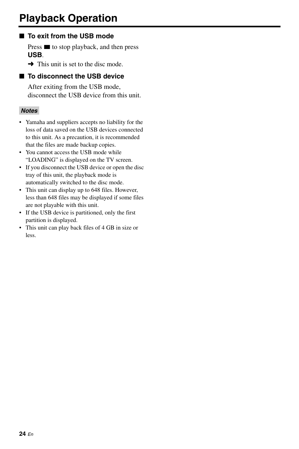 Playback operation | Yamaha DV-S6165 User Manual | Page 28 / 53
