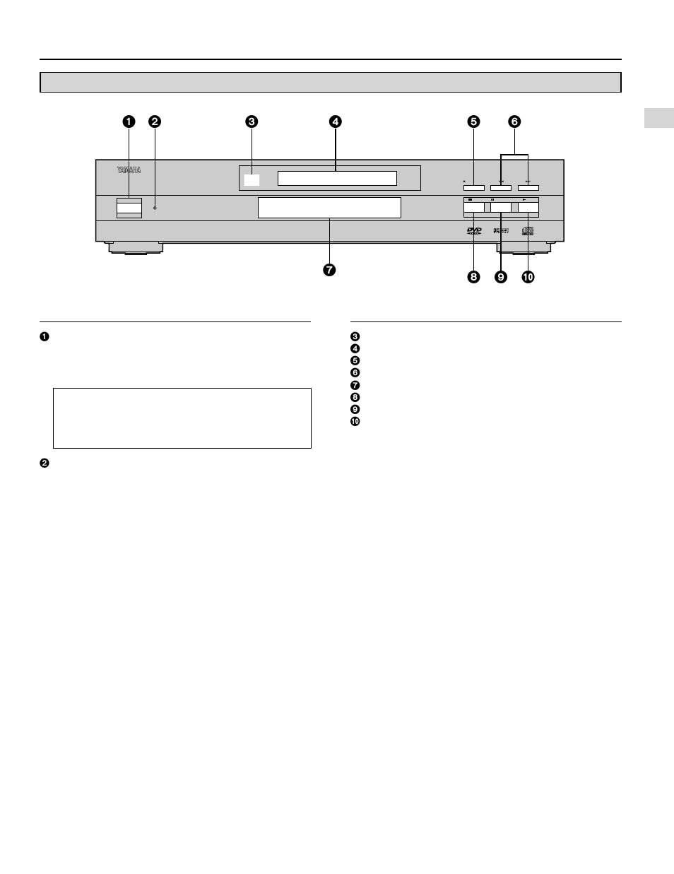 Control reference guide, Main unit | Yamaha DVD-S700 User Manual | Page 7 / 48