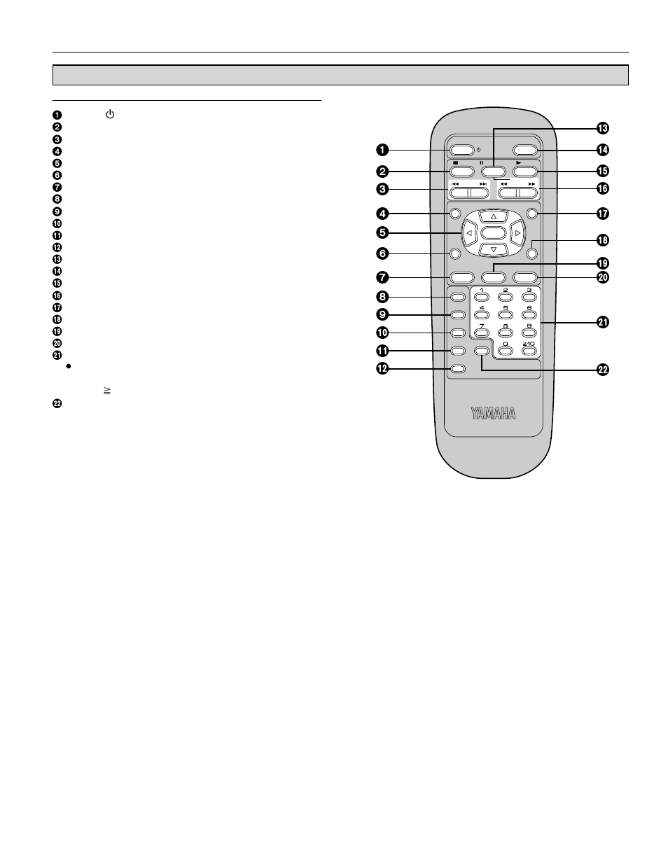 Remote control unit, Control reference guide | Yamaha DVD-S700 User Manual | Page 8 / 48