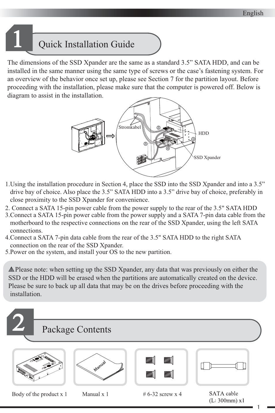 Package contents quick installation guide | ICY DOCK MB882HX-1SB User Manual | Page 2 / 9