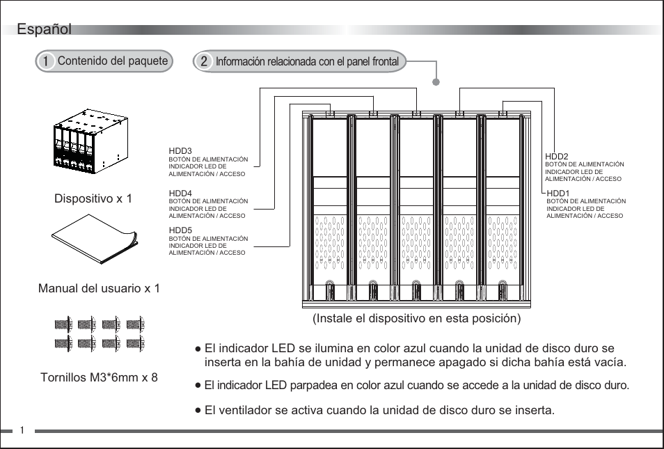 Español | ICY DOCK FlexCage MB975SP-B User Manual | Page 6 / 10