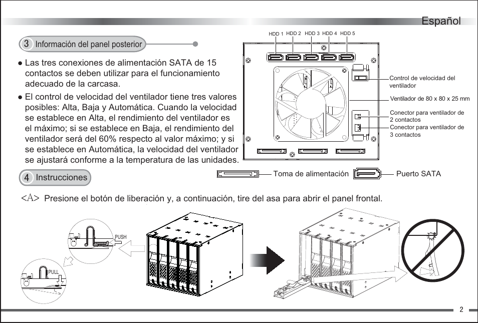 Español | ICY DOCK FlexCage MB975SP-B User Manual | Page 7 / 10