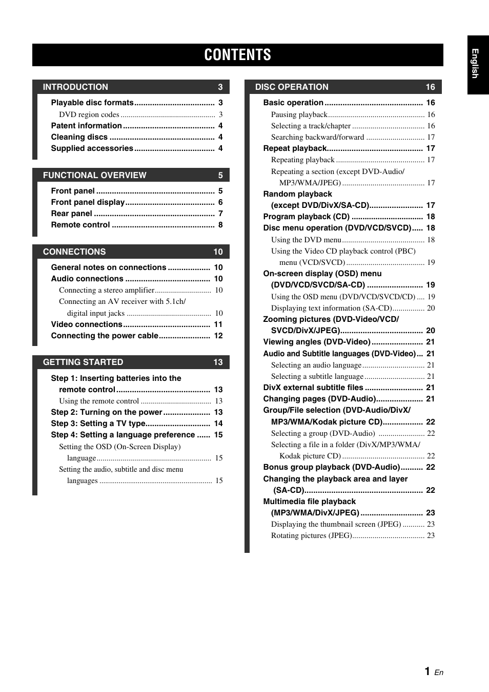 Yamaha DVD-S2700 User Manual | Page 5 / 47