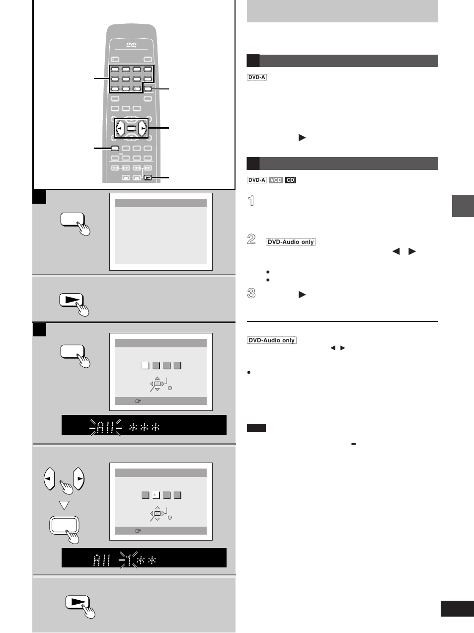 All group play/random play, All group play, Press [ 1 ] (play) | Random play, Advanced operations, Play play mode play mode play, Changing the play sequence | Yamaha DVD-S1200 User Manual | Page 17 / 32