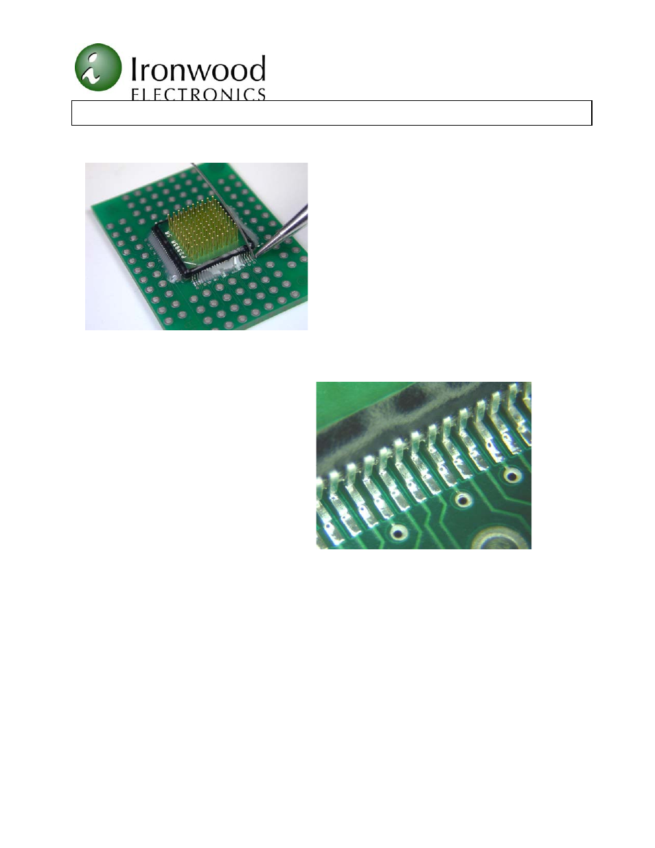Pseudo gull wing soldering instructions | Ironwood Electronics Pseudo Gull Wing Surface Mount Foot Soldering Instructions User Manual | Page 2 / 2