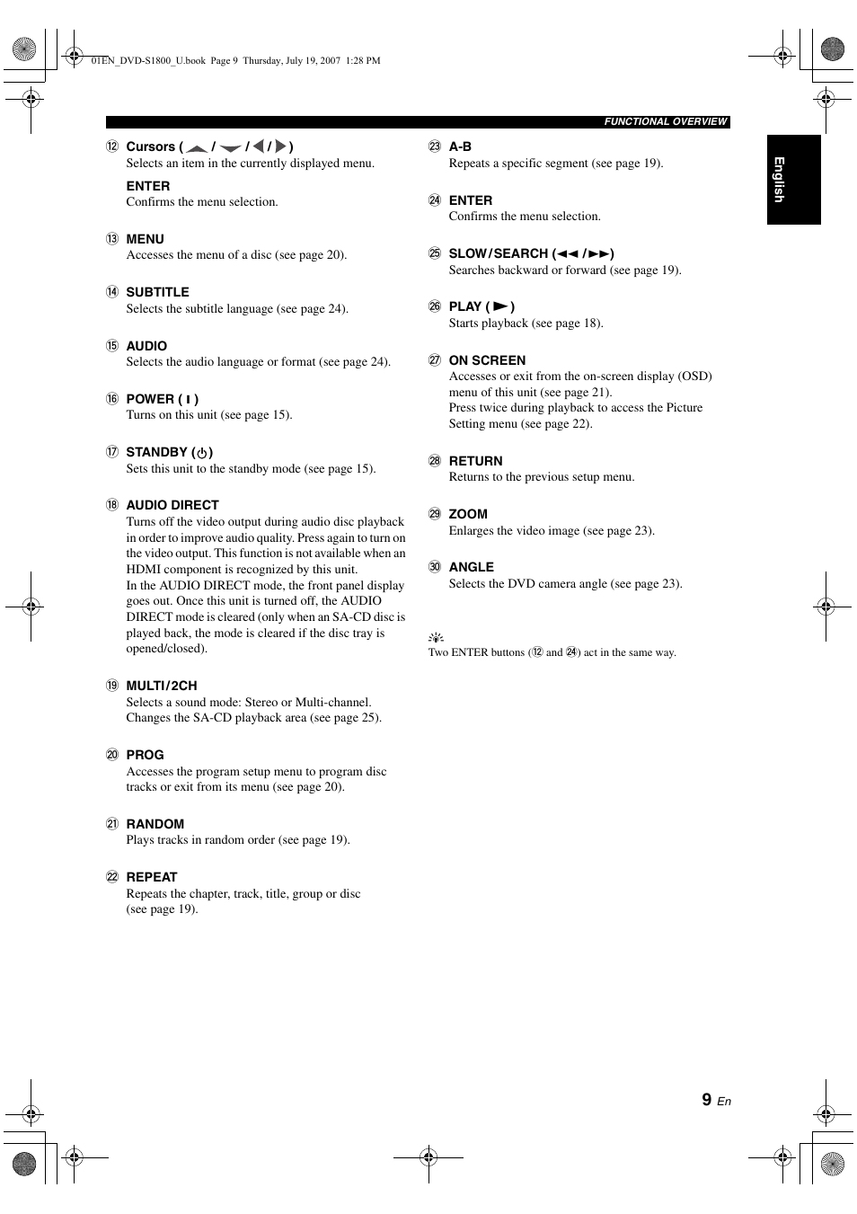Yamaha DVD-S1800 User Manual | Page 13 / 49
