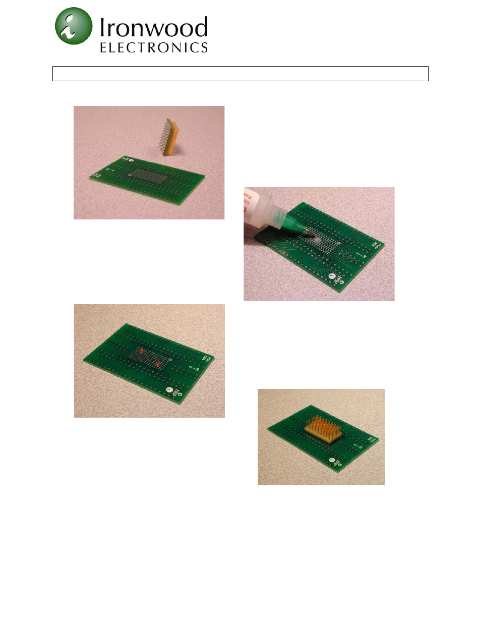 Ironwood Electronics GigaSnap and BGA Surface Mount Foot soldering instructions User Manual | 4 pages