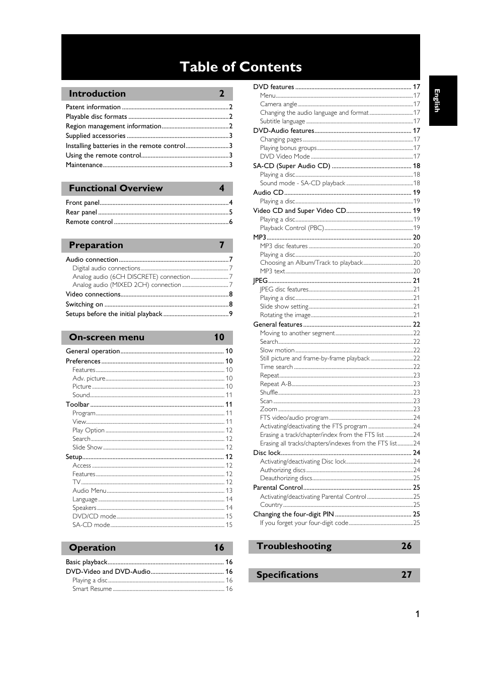 Yamaha DVD-S1500 User Manual | Page 5 / 32