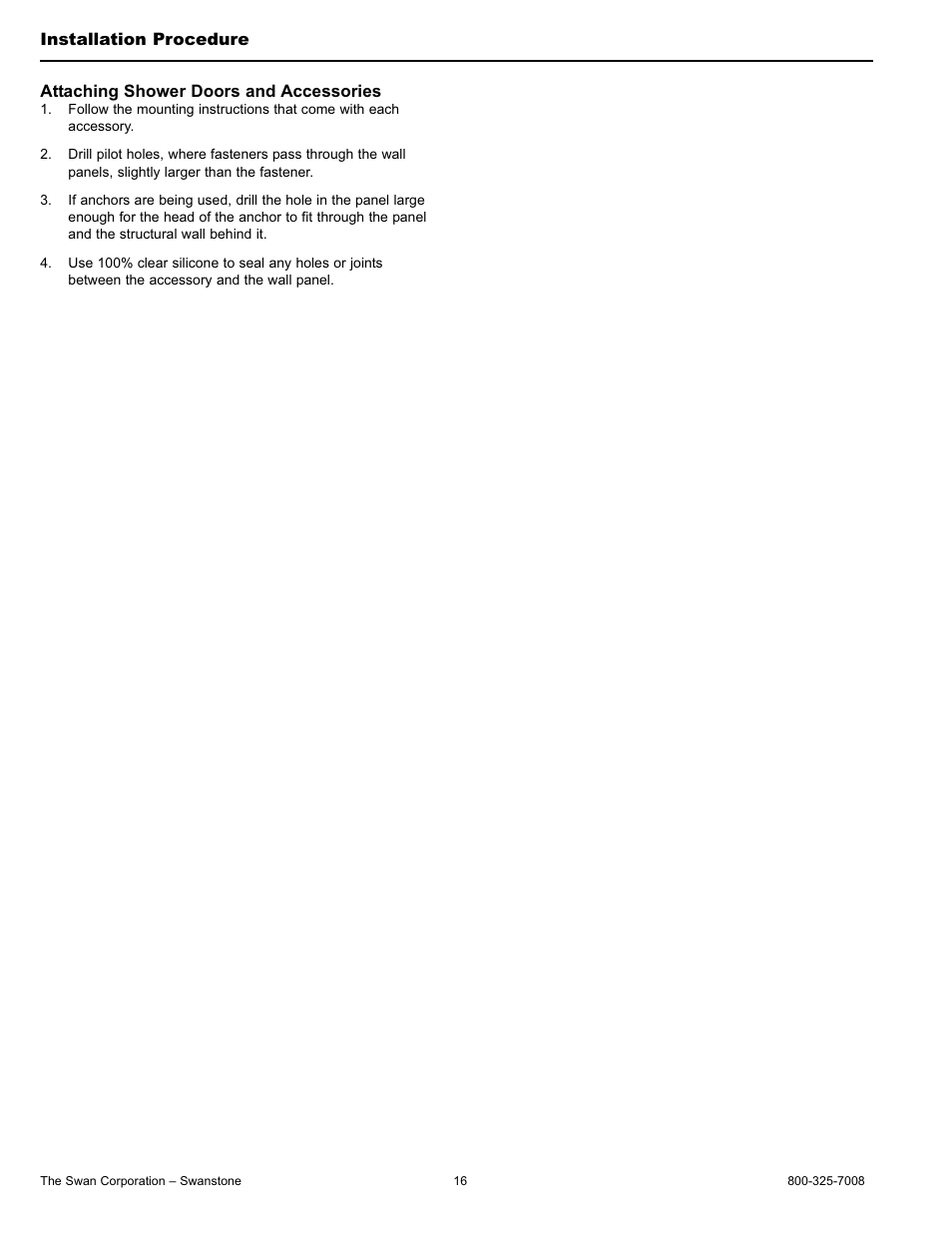 Swanstone CCSP-4896-1 - Installation User Manual | Page 16 / 20