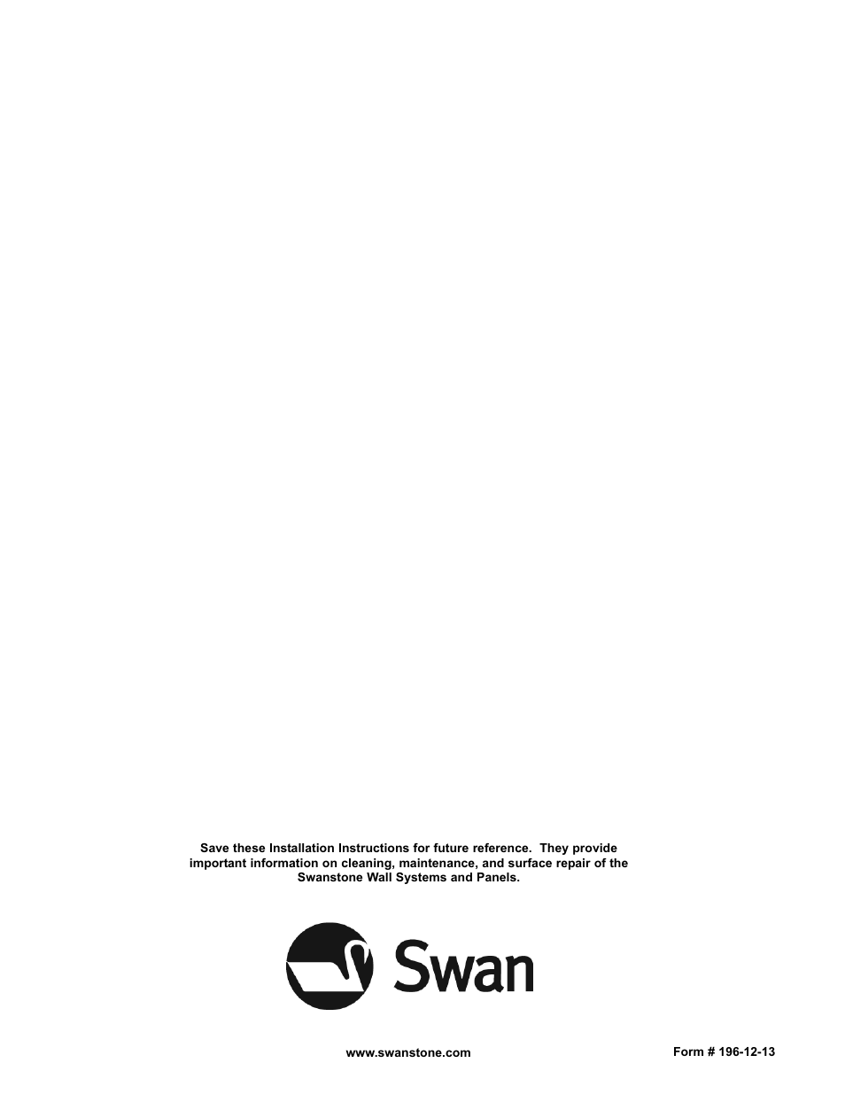 Swanstone CCSP-4896-1 - Installation User Manual | Page 20 / 20