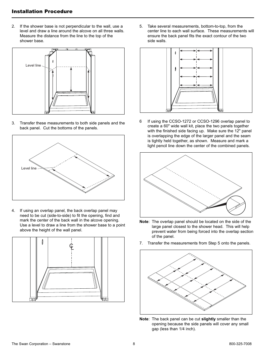 Swanstone CCSP-4896-1 - Installation User Manual | Page 8 / 20