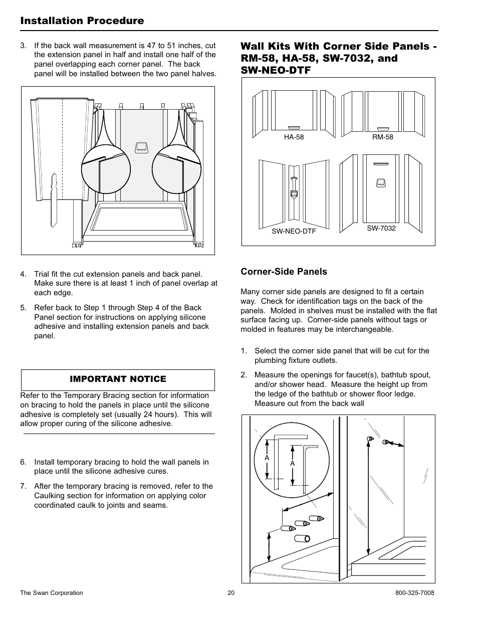 Installation procedure | Swanstone WW-6000 - Installation User Manual | Page 20 / 32