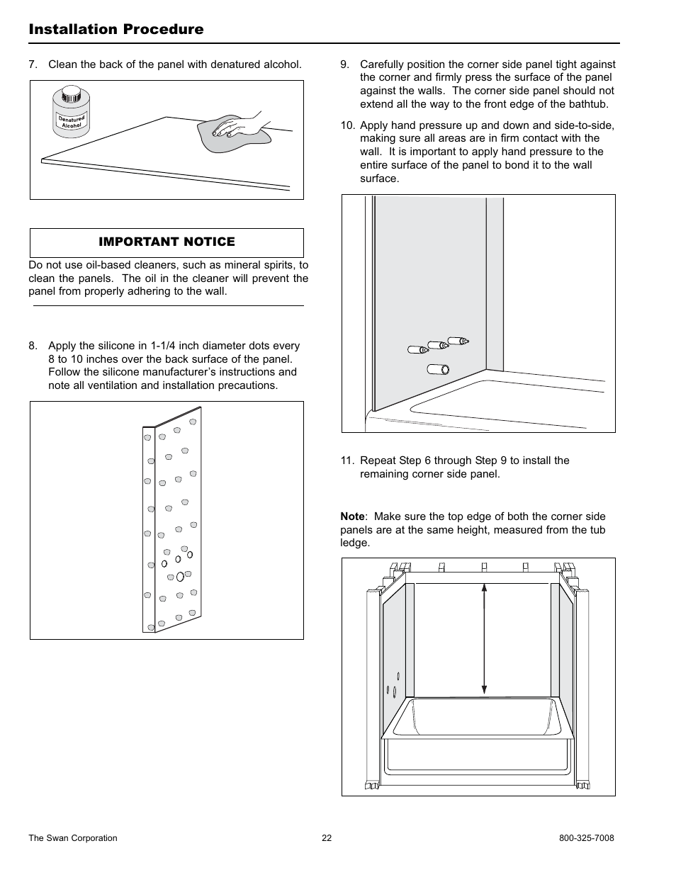 Installation procedure | Swanstone WW-6000 - Installation User Manual | Page 22 / 32
