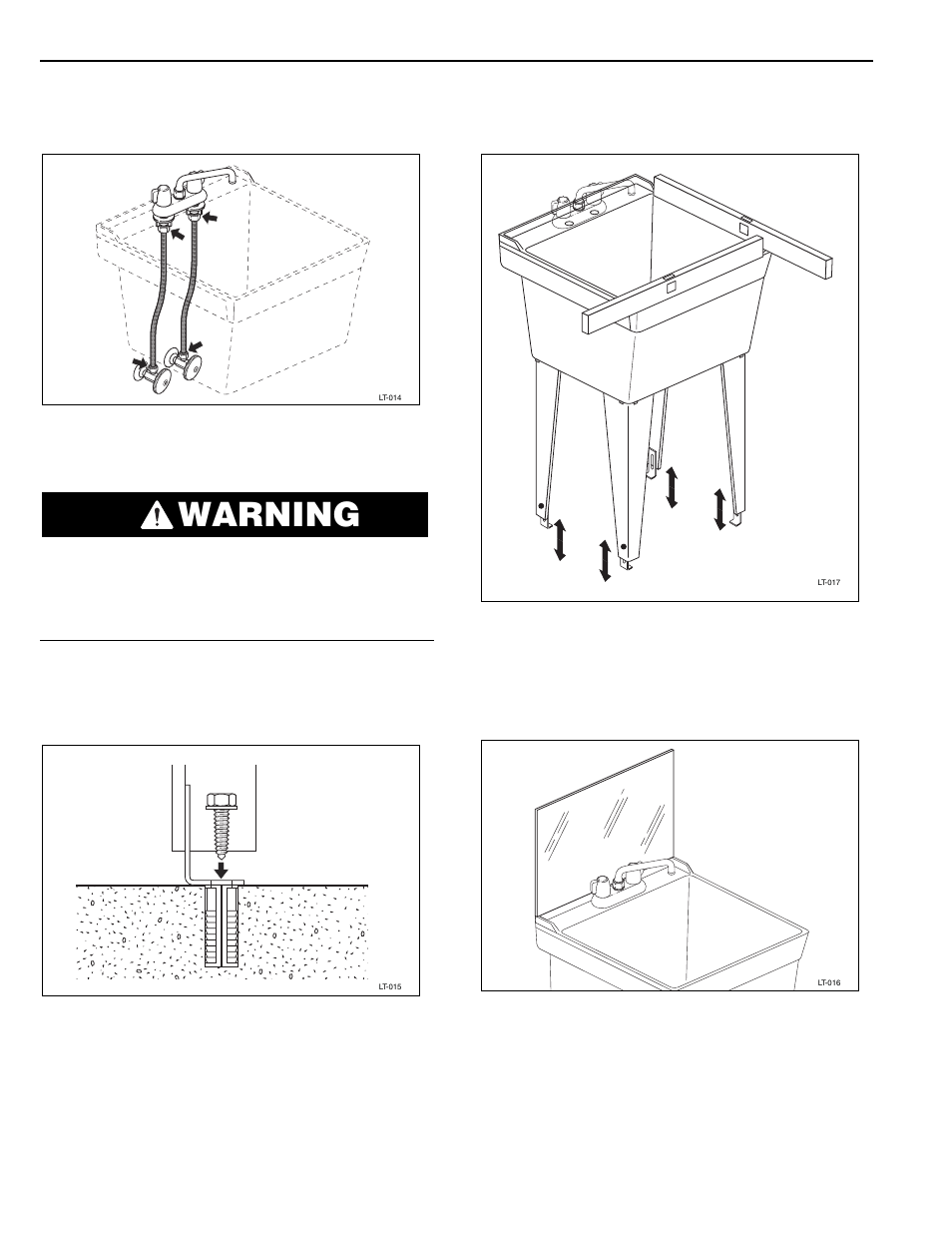 Warning, Installation procedure | Swanstone MF-1W - Installation User Manual | Page 16 / 20