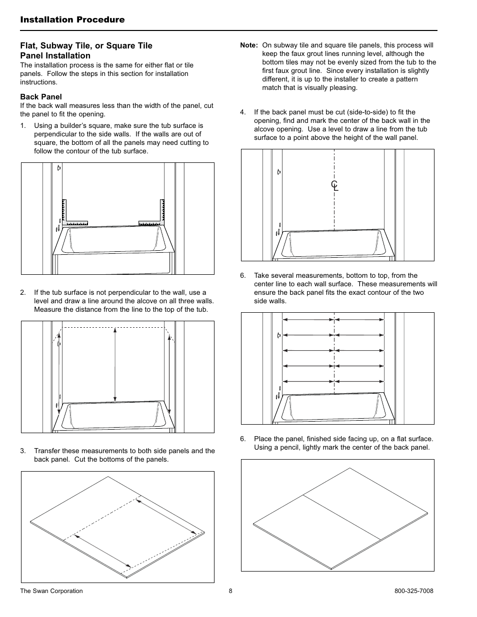 Swanstone STMK72-3662 - Installation User Manual | Page 8 / 20