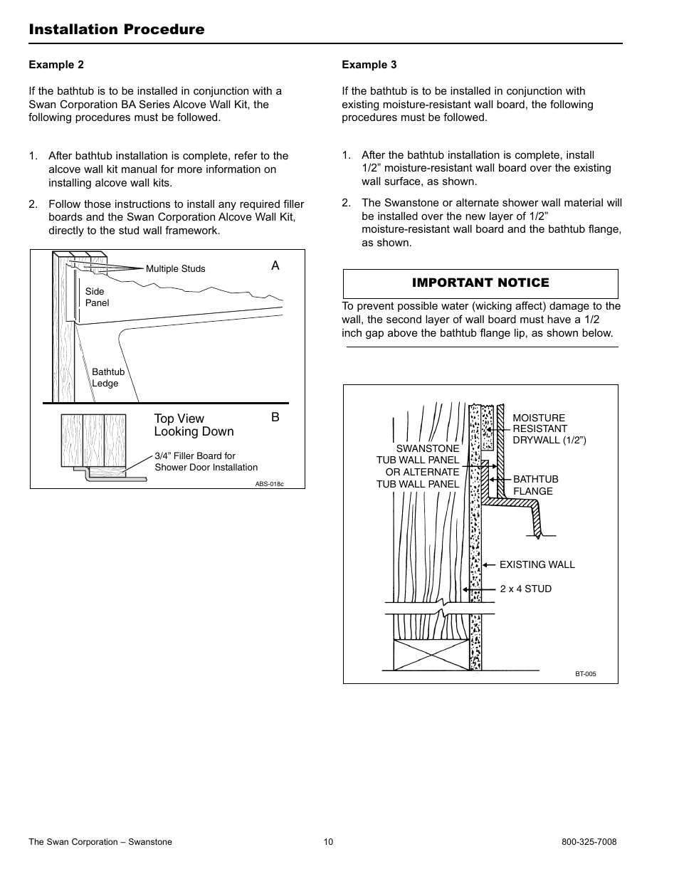 Installation procedure | Swanstone BT-3060L_R - Installation User Manual | Page 10 / 16