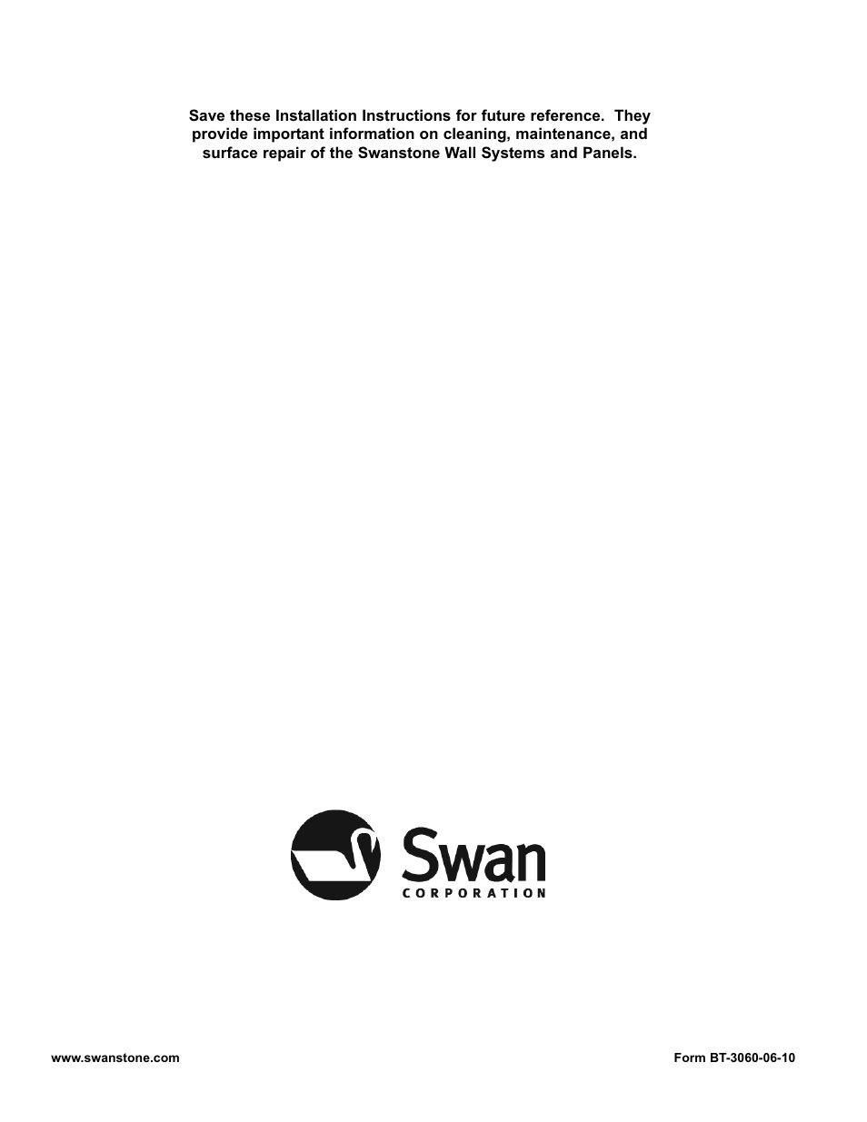 Swanstone BT-3060L_R - Installation User Manual | Page 16 / 16