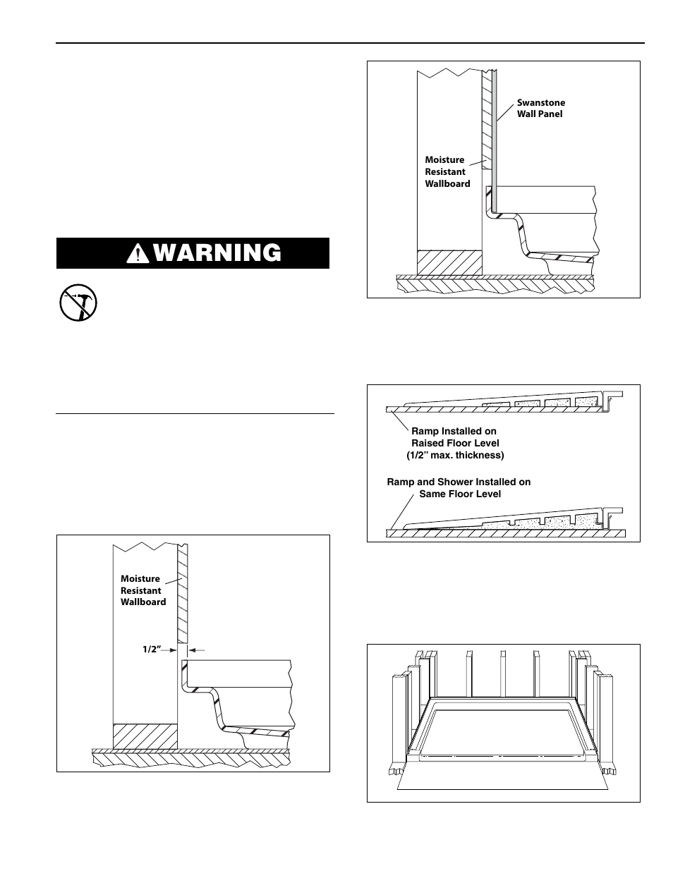 Warning, Installation procedure | Swanstone STS-3738 - Installation User Manual | Page 15 / 20