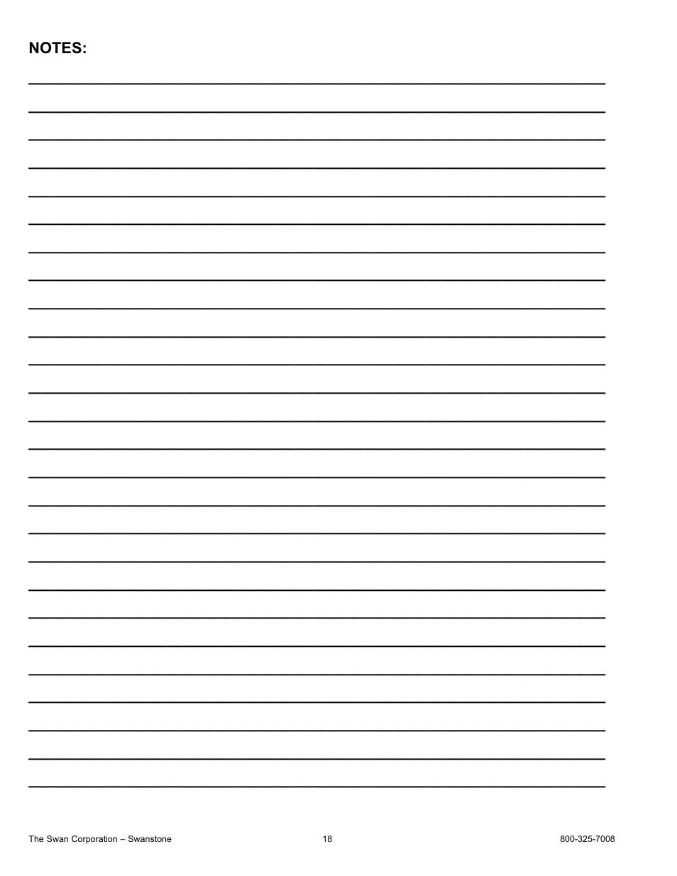 Swanstone SBF-3464 - Installation User Manual | Page 18 / 20
