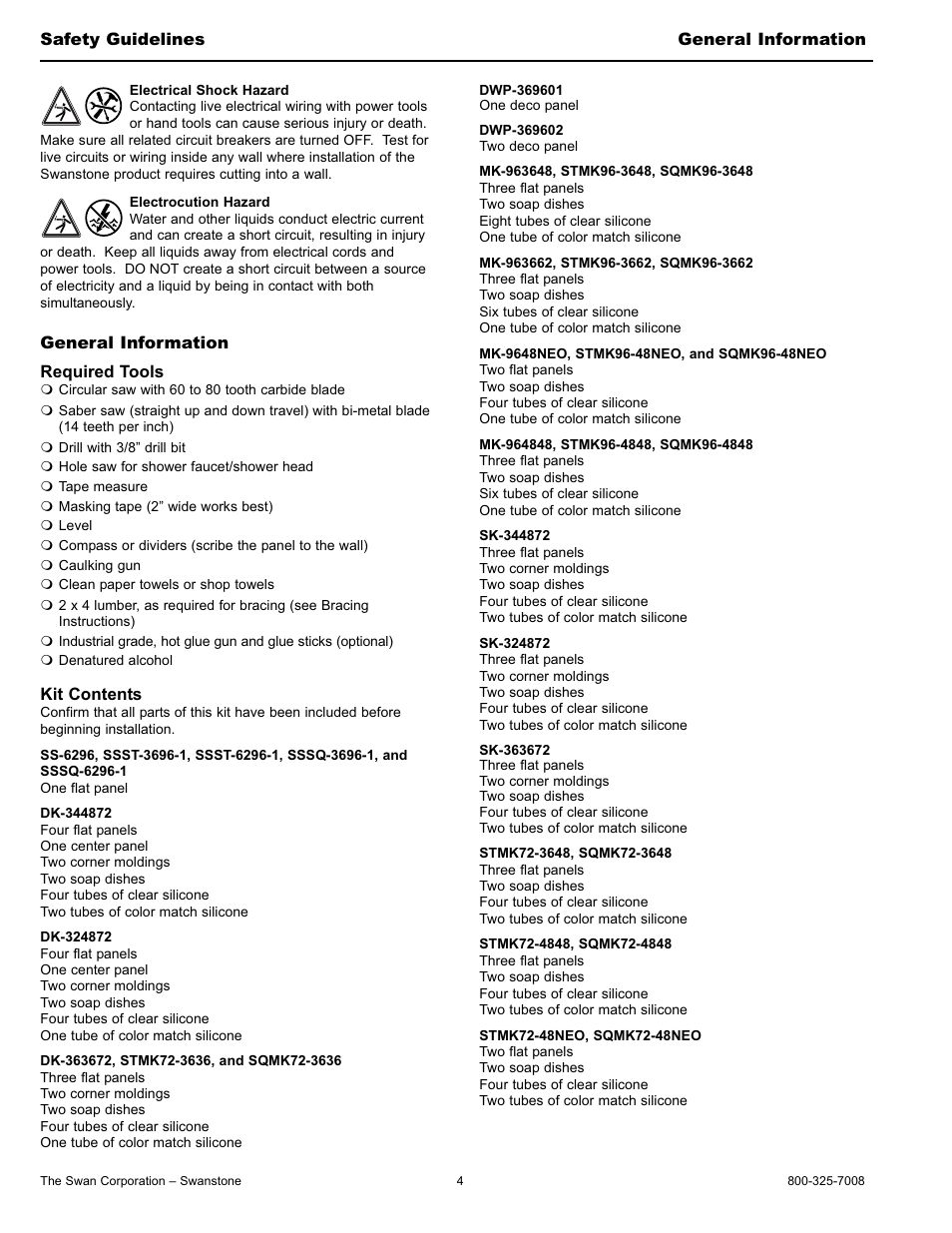 Swanstone STMK96-(xxxx) - Installation User Manual | Page 4 / 20