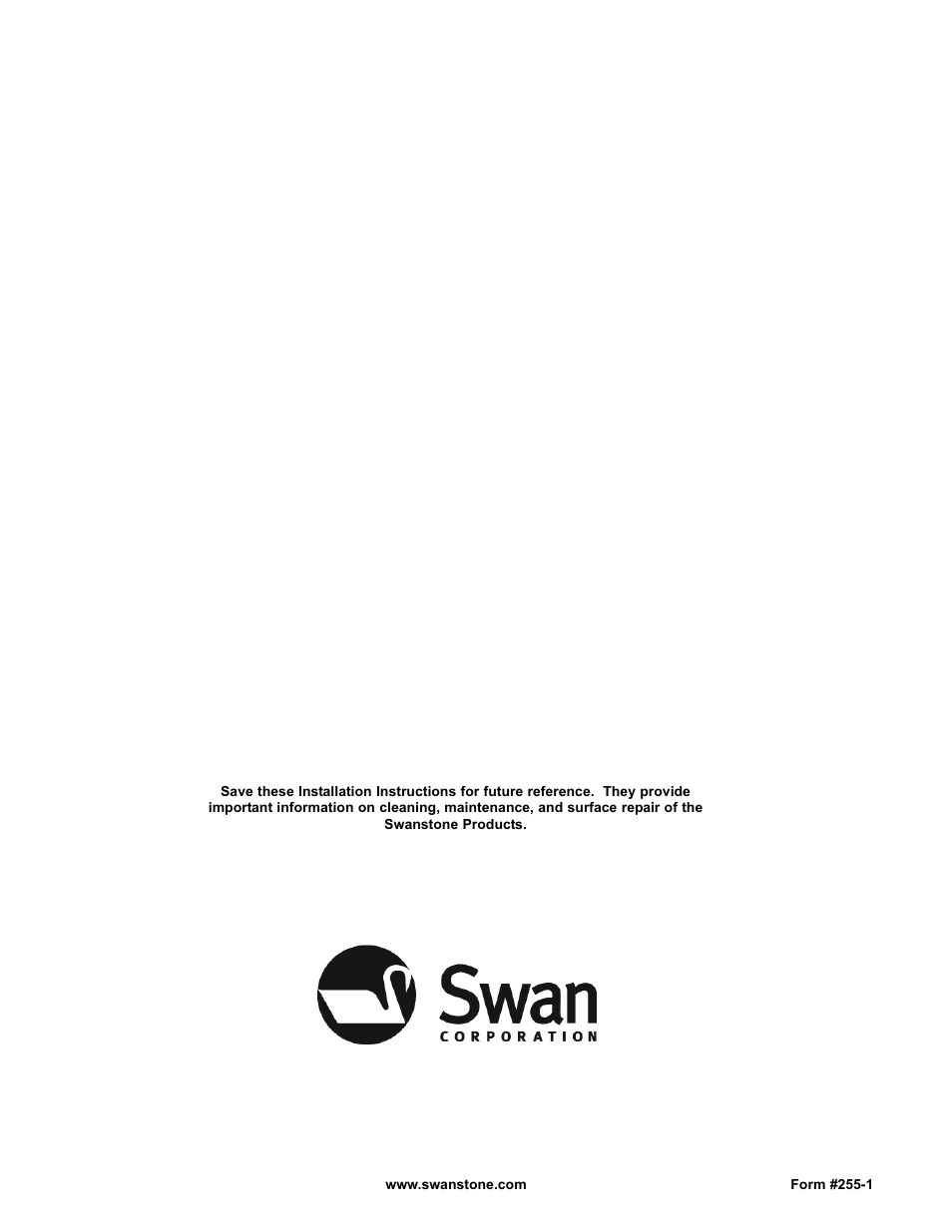 Swanstone WB-2218 - Installation User Manual | Page 20 / 20