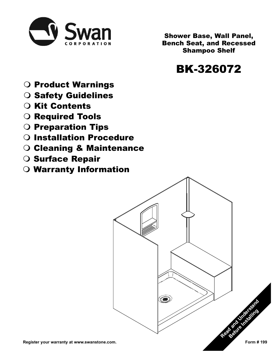 Swanstone BK-326072 - Installation User Manual | 32 pages