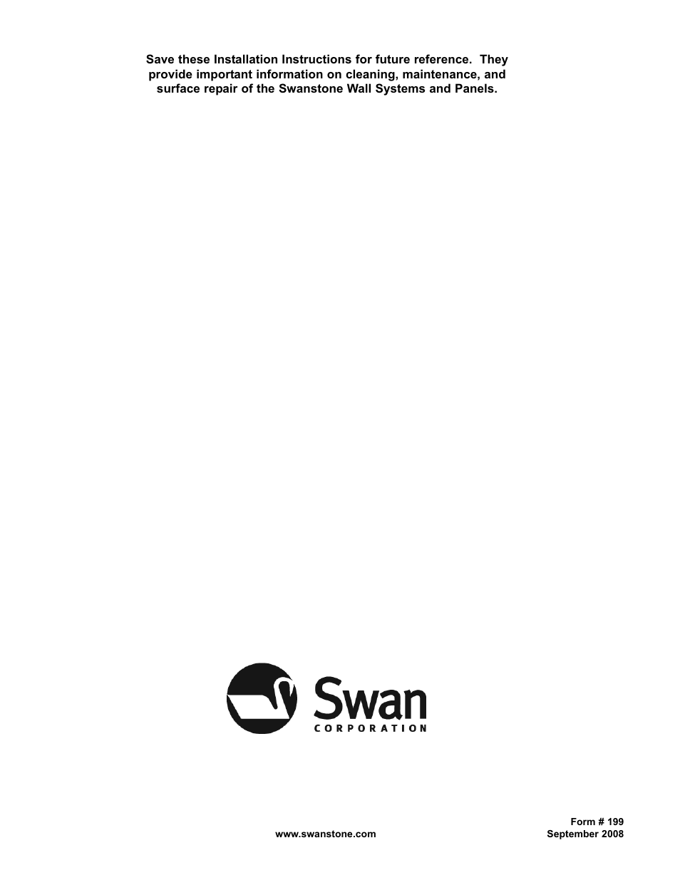 Swanstone BK-326072 - Installation User Manual | Page 32 / 32