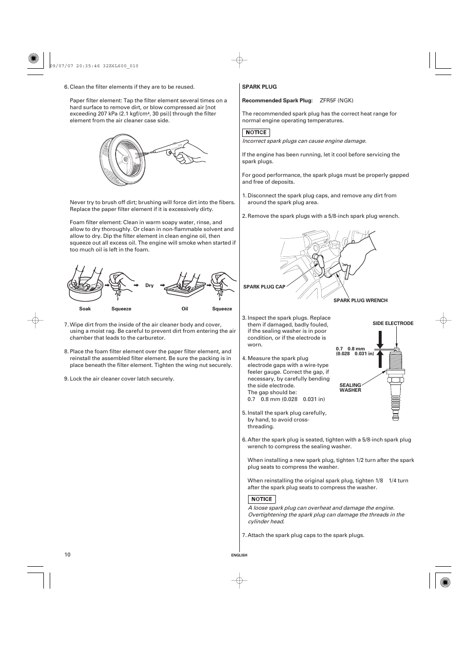 Spark plug, Spark arrester (applicable types), Spark arrester cleaning & inspection | Helpful tips & suggestions, Storing your engine, Storage preparation | Unique Industries Honda GX690 User Manual | Page 10 / 60