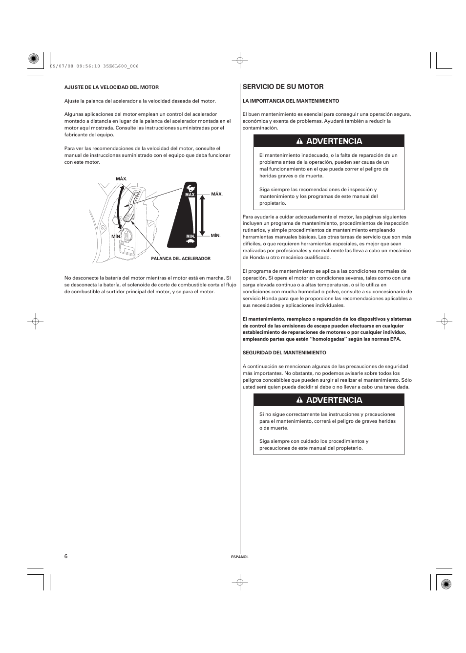 Unique Industries Honda GX690 User Manual | Page 46 / 60