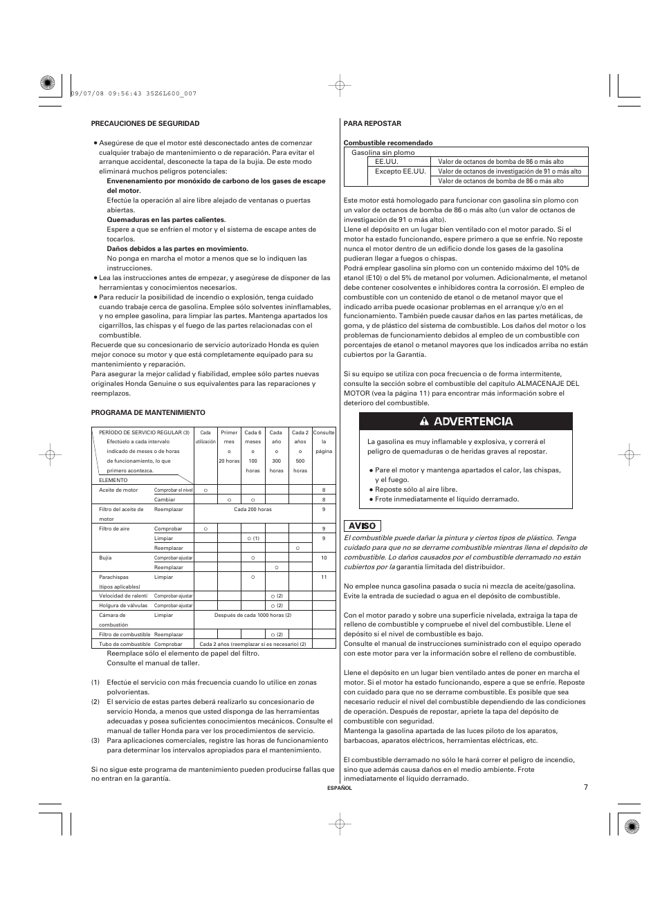 Unique Industries Honda GX690 User Manual | Page 47 / 60