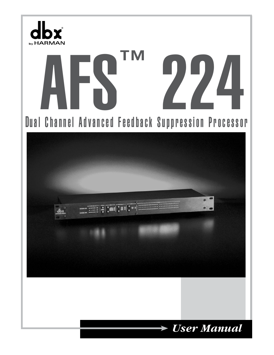dbx AFS224 Manual User Manual | 24 pages