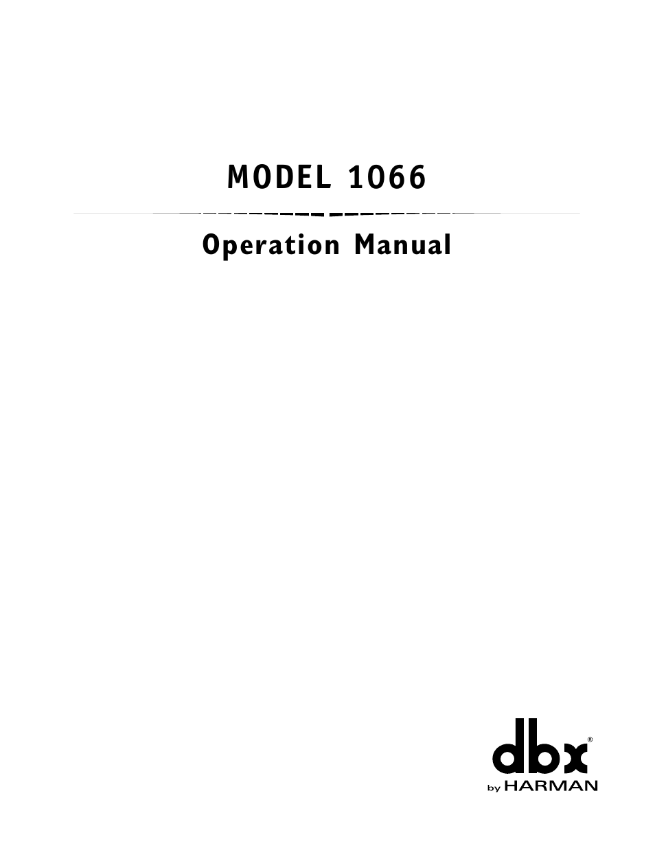 dbx 1066 User Manual | 24 pages
