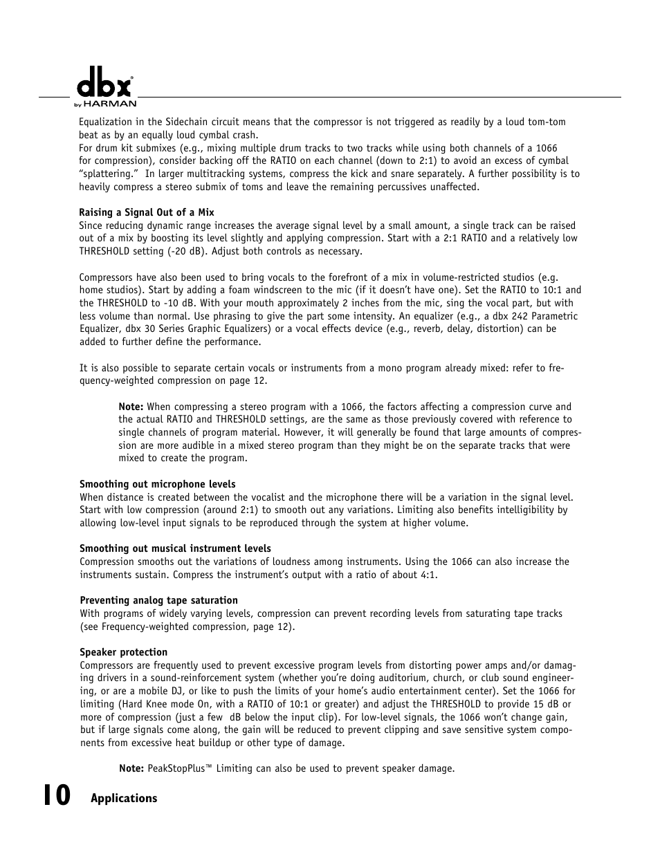 dbx 1066 User Manual | Page 14 / 24