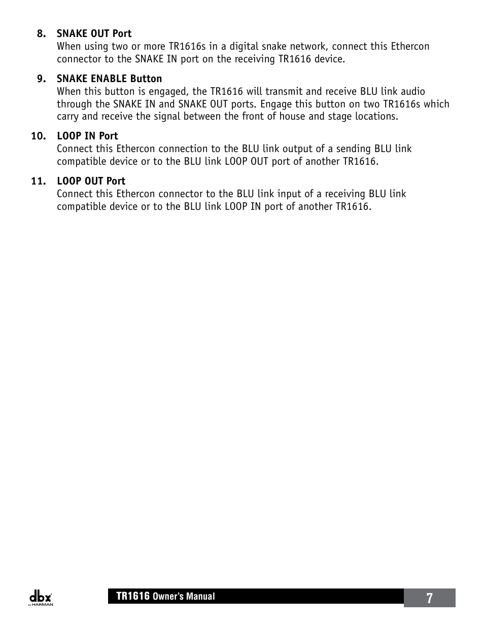 dbx TR1616 User Manual | Page 13 / 32