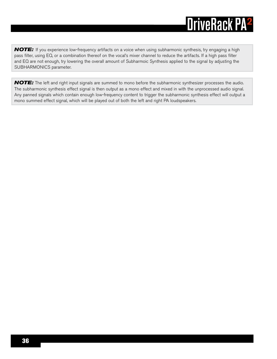 dbx DriveRack PA2 User Manual | Page 40 / 70